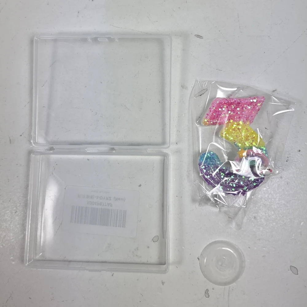 Clear Protective Phone Case with Pink, Yellow, Blue, Purple Glitter Accessories